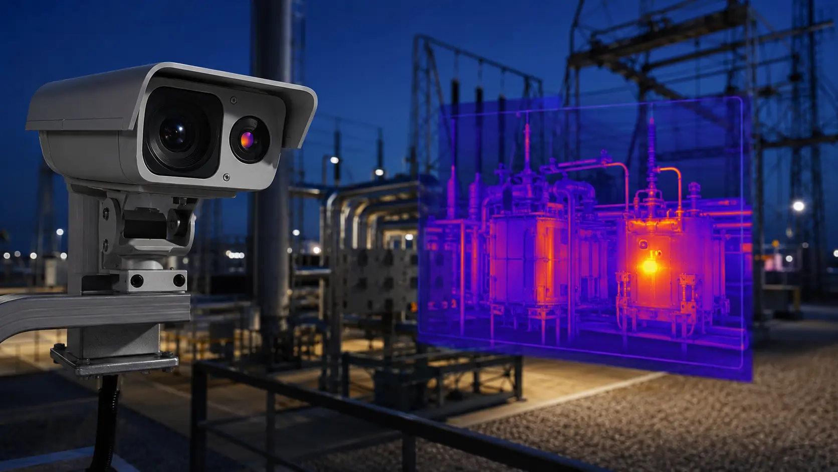 Cámara termal MGS supervisando temperaturas en equipamiento de una instalación industrial